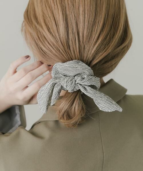 SMELLY / スメリー ヘアゴム・シュシュ | ストライプリボンシュシュ | 詳細1