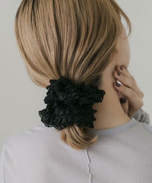SMELLY / スメリー ヘアゴム・シュシュ | レースボリュームシュシュ（ブラック）