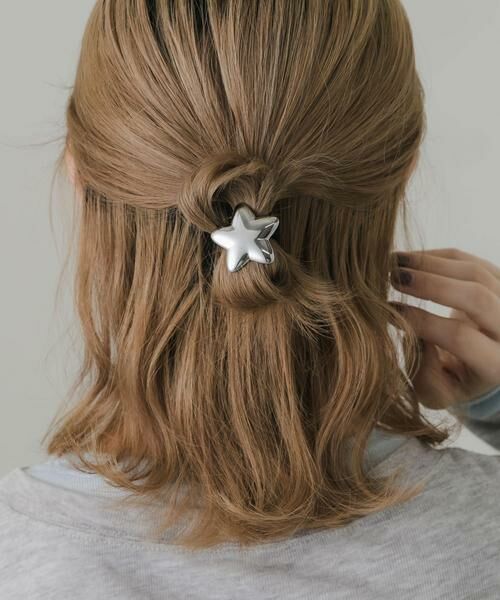 SMELLY / スメリー ヘアゴム・シュシュ | ステンレスモチーフヘアポニー（シルバー）