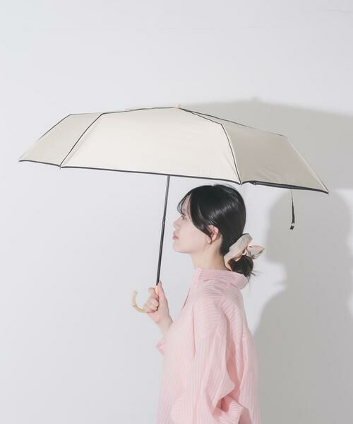 SMELLY / スメリー 傘 | because　晴雨兼用パイピングミニ（ベージュ）