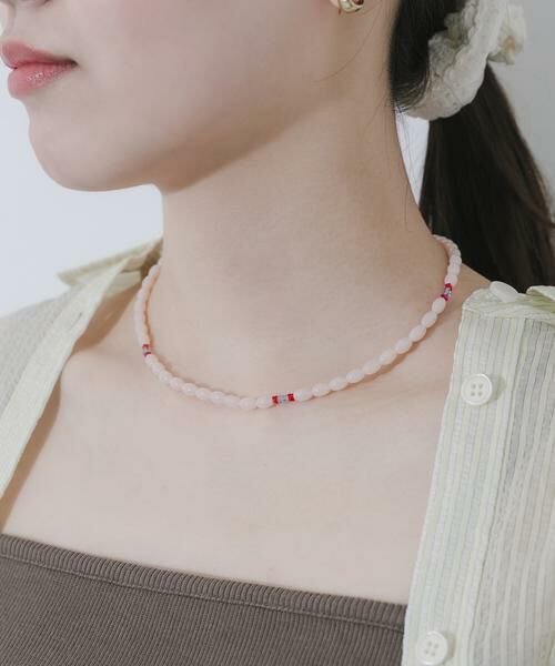 SMELLY / スメリー ネックレス・ペンダント・チョーカー | ステンレスポイントカラービーズネックレス | 詳細4