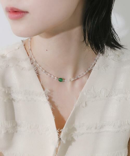 SMELLY / スメリー ネックレス・ペンダント・チョーカー | ステンレスカラートップクリアビーズネックレス | 詳細1