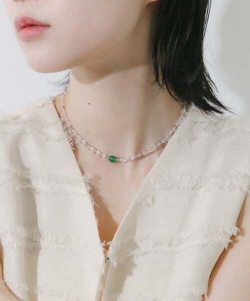 SMELLY / スメリー ネックレス・ペンダント・チョーカー | ステンレスカラートップクリアビーズネックレス | 詳細2