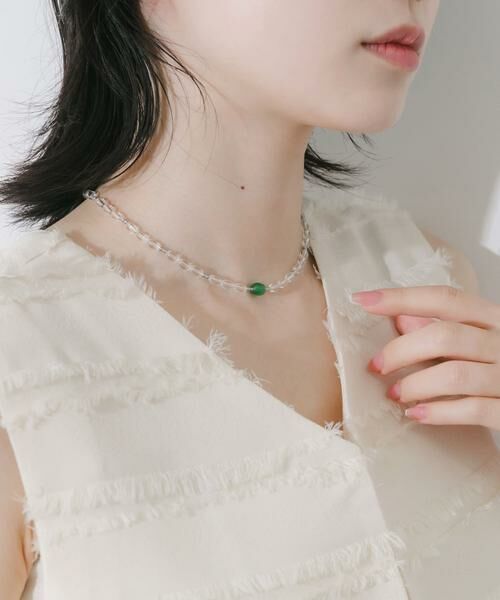 SMELLY / スメリー ネックレス・ペンダント・チョーカー | ステンレスカラートップクリアビーズネックレス | 詳細3