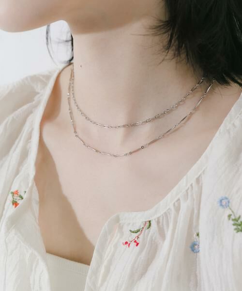 SMELLY / スメリー ネックレス・ペンダント・チョーカー | ステンレスバーチェーン2セットネックレス（シルバー）