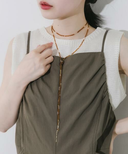 SMELLY / スメリー ネックレス・ペンダント・チョーカー | ビーズロングチョーカー（ブラウン）