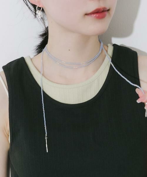 SMELLY / スメリー ネックレス・ペンダント・チョーカー | ビーズロングチョーカー（ライトブルー）