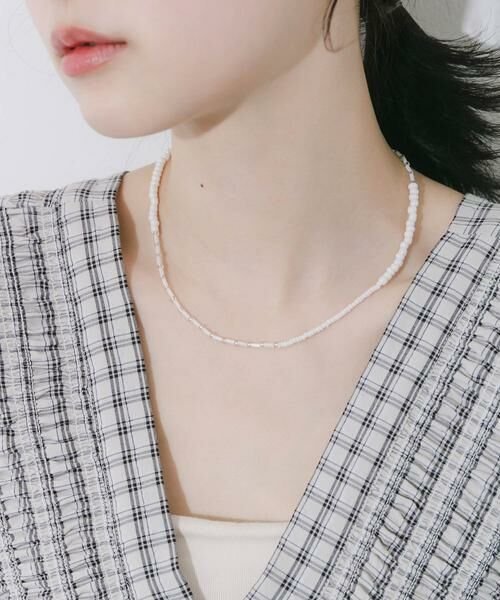 SMELLY / スメリー ネックレス・ペンダント・チョーカー | ステンレスホワイトビーズネックレス | 詳細1