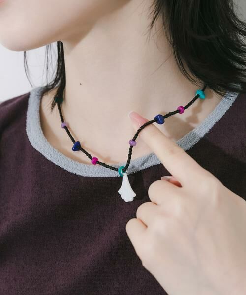 SMELLY / スメリー ネックレス・ペンダント・チョーカー | ステンレスシェルモチーフビーズネックレス | 詳細3