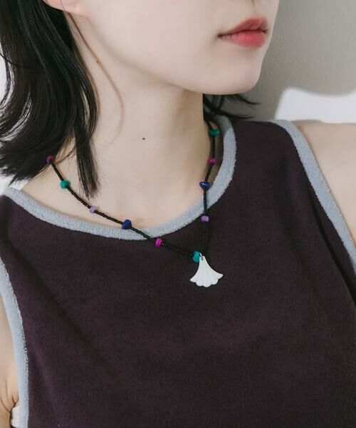 SMELLY / スメリー ネックレス・ペンダント・チョーカー | ステンレスシェルモチーフビーズネックレス | 詳細4