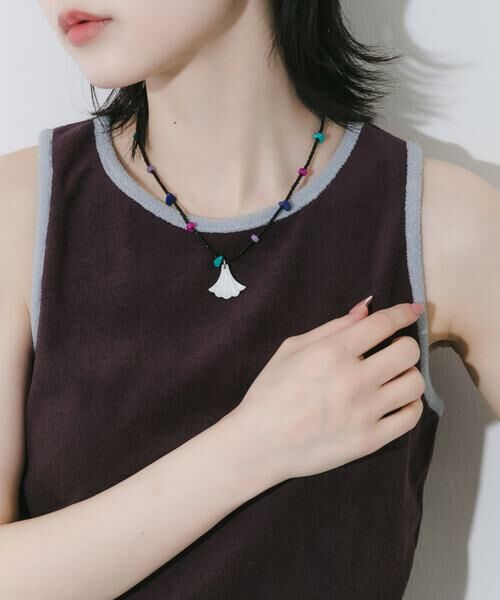 SMELLY / スメリー ネックレス・ペンダント・チョーカー | ステンレスシェルモチーフビーズネックレス | 詳細5