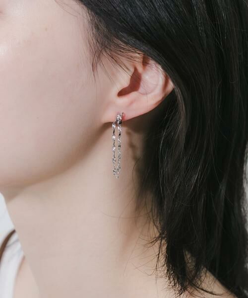 SMELLY / スメリー ピアス・イヤリング | ステンレス2WAYペタルチェーンピアス | 詳細3