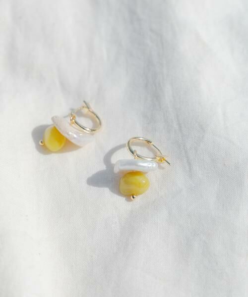 SMELLY / スメリー ピアス・イヤリング | モチーフパールドロップフープピアス | 詳細1