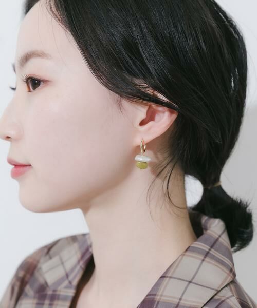 SMELLY / スメリー ピアス・イヤリング | モチーフパールドロップフープピアス | 詳細2