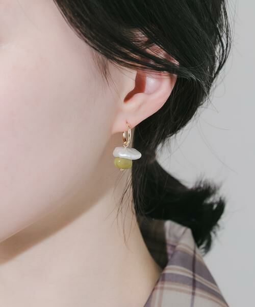 SMELLY / スメリー ピアス・イヤリング | モチーフパールドロップフープピアス | 詳細4