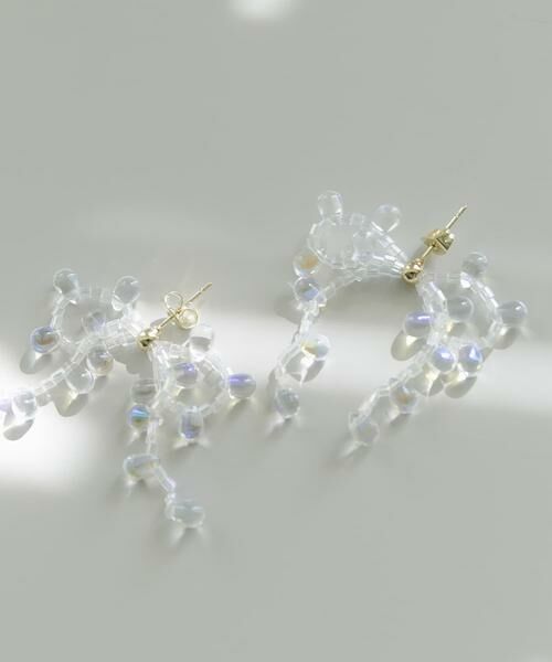 SMELLY / スメリー ピアス・イヤリング | クリアビーズリボンピアス（クリア）