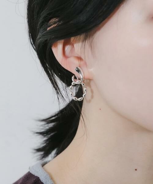 SMELLY / スメリー ピアス・イヤリング | カーブラインラウンドチェーンイヤリング | 詳細4