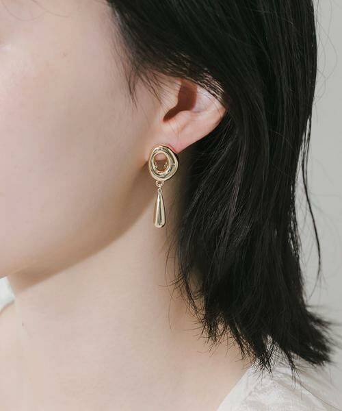 SMELLY / スメリー ピアス・イヤリング | ニュアンスラウンドドロップイヤリング | 詳細1