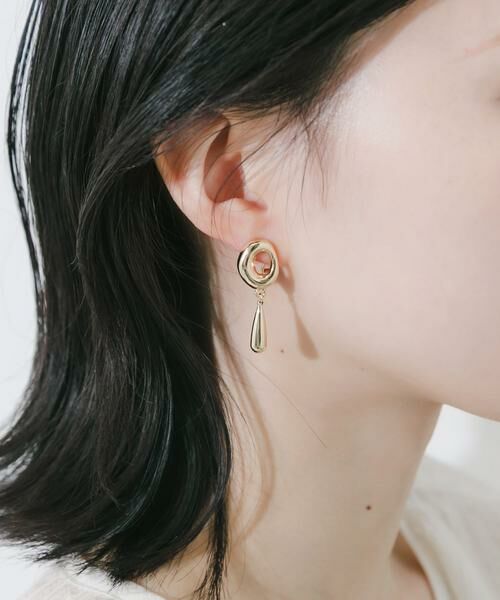 SMELLY / スメリー ピアス・イヤリング | ニュアンスラウンドドロップイヤリング | 詳細3