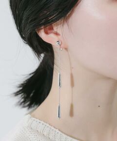 SMELLY / スメリー ピアス・イヤリング | ダブルドロップロングチェーンイヤリング