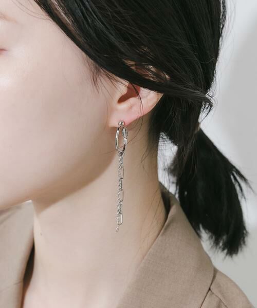SMELLY / スメリー ピアス・イヤリング | アシンメトリーマルチチェーンイヤリング | 詳細4