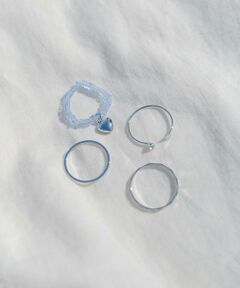 SMELLY / スメリー リング | チャームビーズ4セットリング