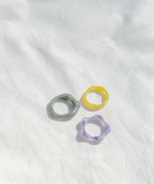 SMELLY / スメリー リング | カラージュシ3セットリング（イエロー系その他）
