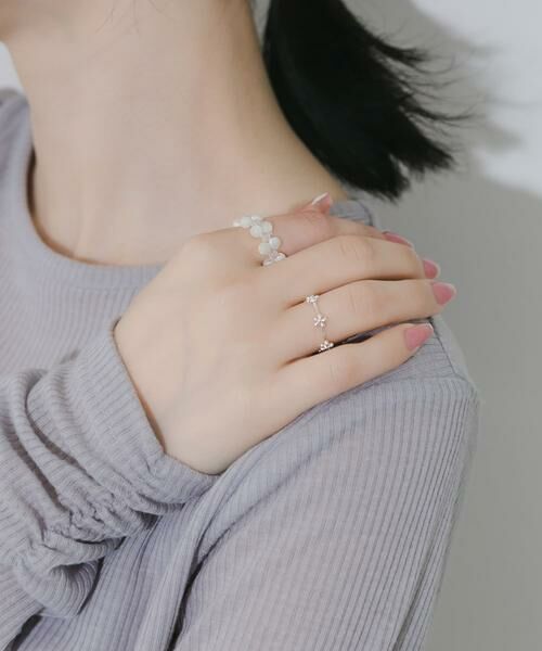 SMELLY / スメリー リング | ビーズフラワー2セットリング | 詳細2