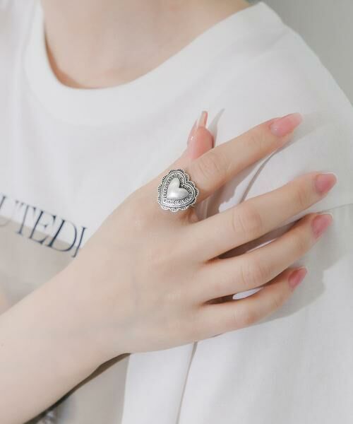 SMELLY / スメリー リング | ヴィンテージライクハートコンチョリング（シルバー）