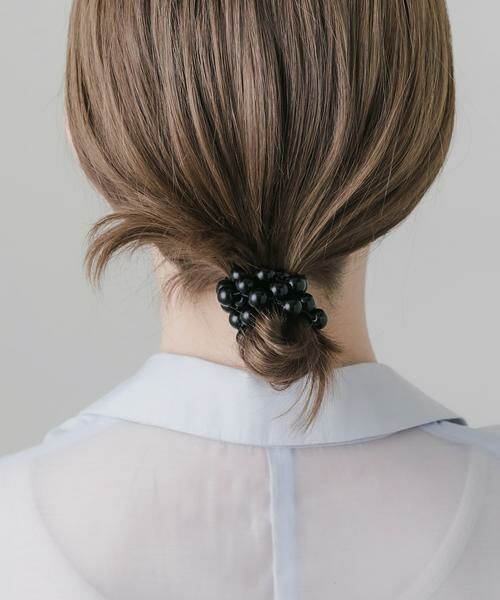 SMELLY / スメリー ヘアゴム・シュシュ | ボールレイヤードヘアポニー（ブラック）