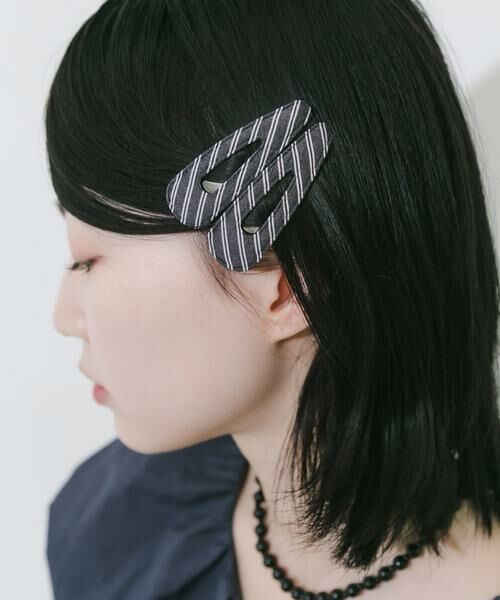 SMELLY / スメリー カチューシャ・カチューム・その他 | ストライプ2セットヘアピン（ブラック）