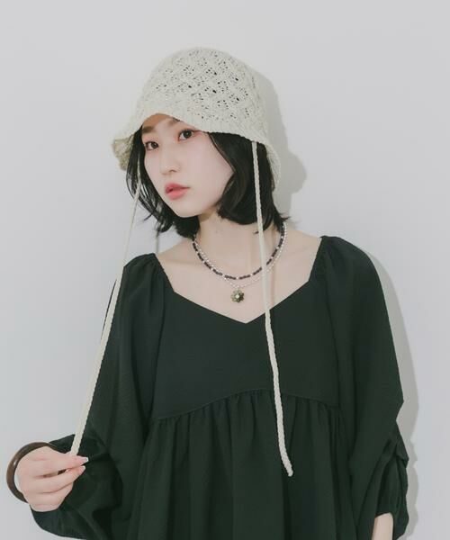 SMELLY / スメリー ハット | クロスアミサーモハット（アイボリー）