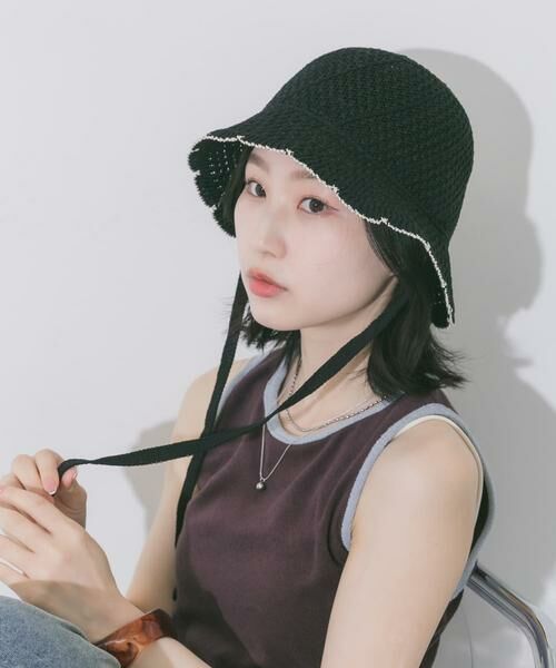 SMELLY / スメリー ハット | スカラップバケットハット（ブラック）