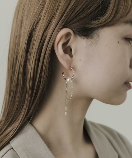 SMELLY / スメリー ピアス・イヤリング | チェーンコンビアシンメトリーピアス | 詳細4