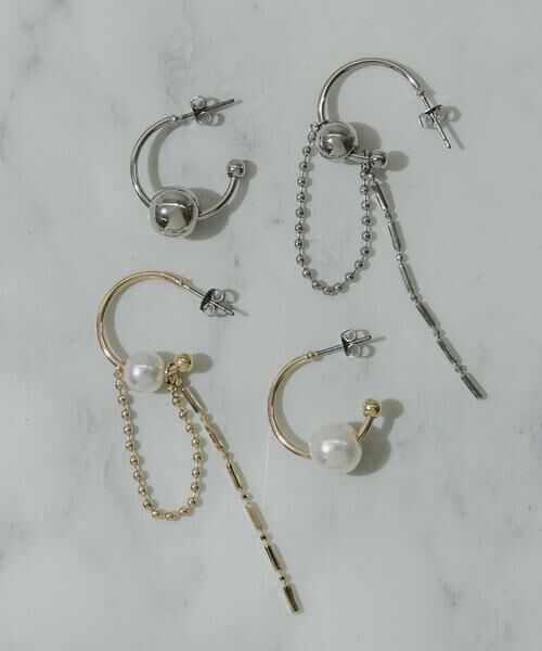 SMELLY / スメリー ピアス・イヤリング | チェーンコンビアシンメトリーピアス | 詳細10