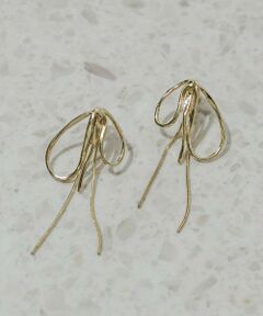 SMELLY / スメリー ピアス・イヤリング | ニュアンスリボンスネークチェーンイヤリング