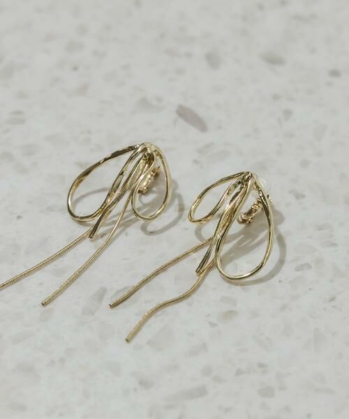 SMELLY / スメリー ピアス・イヤリング | ニュアンスリボンスネークチェーンイヤリング | 詳細1
