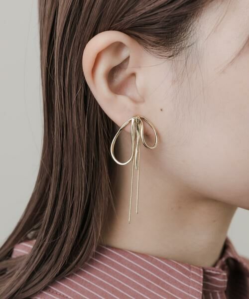 SMELLY / スメリー ピアス・イヤリング | ニュアンスリボンスネークチェーンイヤリング | 詳細5