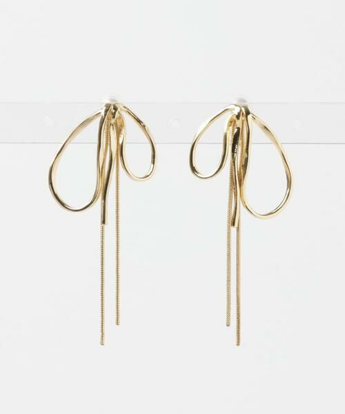 SMELLY / スメリー ピアス・イヤリング | ニュアンスリボンスネークチェーンイヤリング | 詳細7