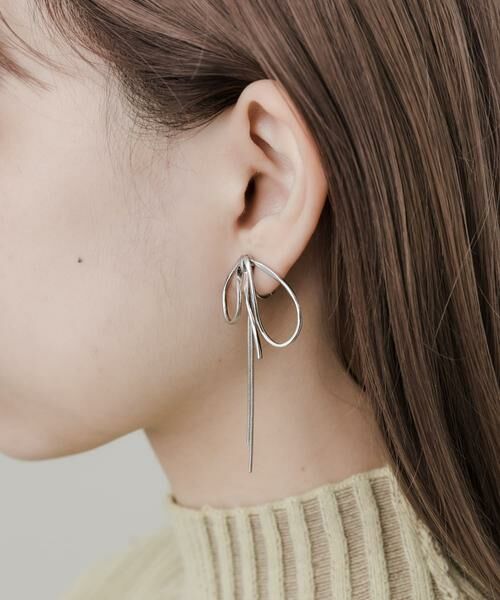 SMELLY / スメリー ピアス・イヤリング | ニュアンスリボンスネークチェーンイヤリング | 詳細12