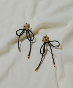 SMELLY / スメリー ピアス・イヤリング | ローズモチーフリボンコードイヤリング