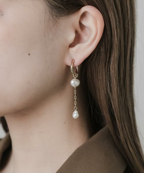 SMELLY / スメリー ピアス・イヤリング | アシメパールフープイヤリング | 詳細1