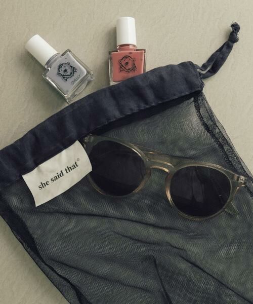 SMELLY / スメリー ポーチ | she said that キンチャクバッグ∴（ネイビー）