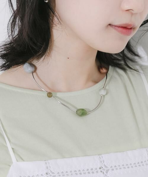 SMELLY / スメリー ネックレス・ペンダント・チョーカー | ニュアンスモチーフステーションネックレス（グレー系その他）