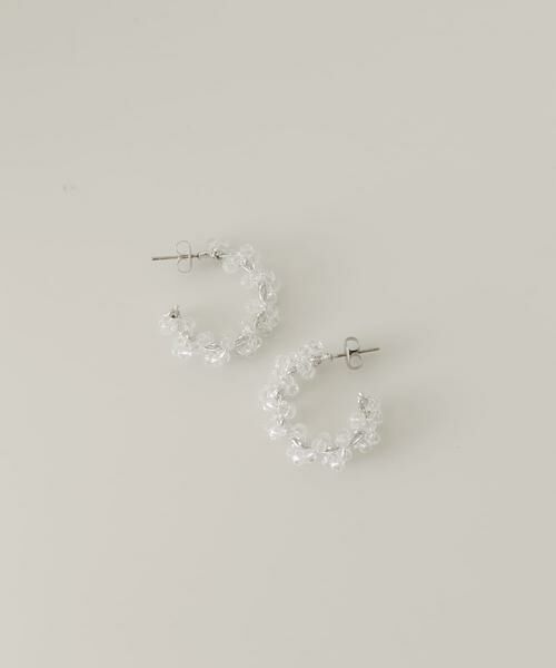 SMELLY / スメリー ピアス・イヤリング | ツイストビーズフープピアス（クリア）