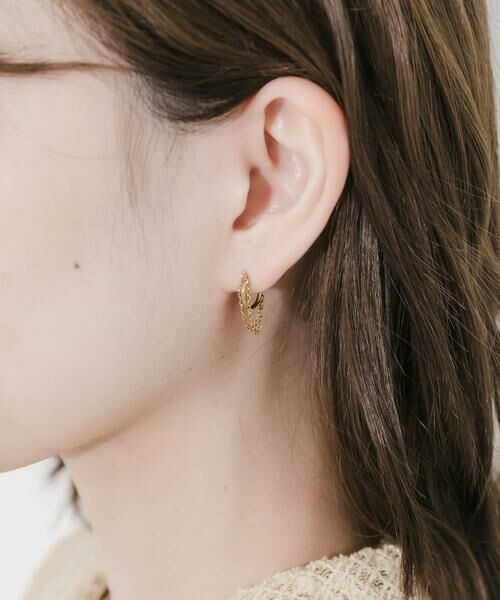 SMELLY / スメリー ピアス・イヤリング | ステンレスチェーンレイヤードミニフープピアス | 詳細2