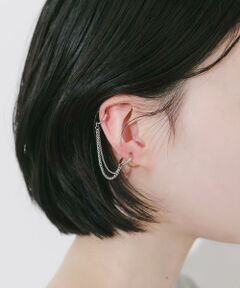 SMELLY / スメリー ピアス・イヤリング | ステンレスダブルフープチェーンイヤカフ