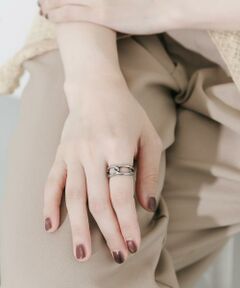 SMELLY / スメリー リング | ステンレスニュアンスクロスラインリング
