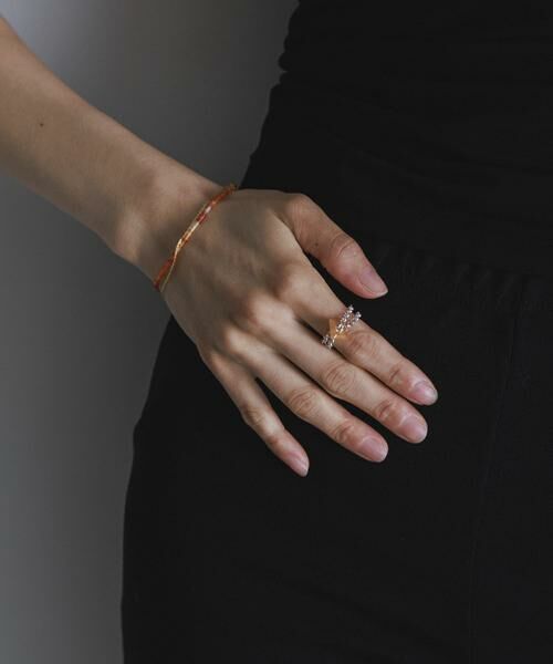 SMELLY / スメリー リング | SMELLY so’　redaventurine chain ring | 詳細10