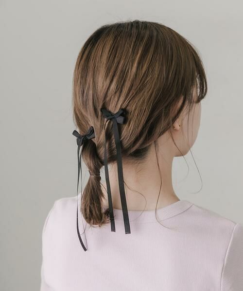 SMELLY / スメリー カチューシャ・カチューム・その他 | リボン2セットヘアピン（ブラック）